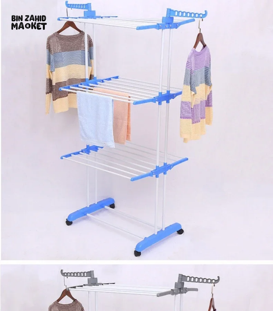PREMIUM FOLDABLE STAINLESS STEEL DRYING RACK FOR LARGE CLOTHES SPACE-SAVING LAUNDRY DRYER WITH STURDY BASE