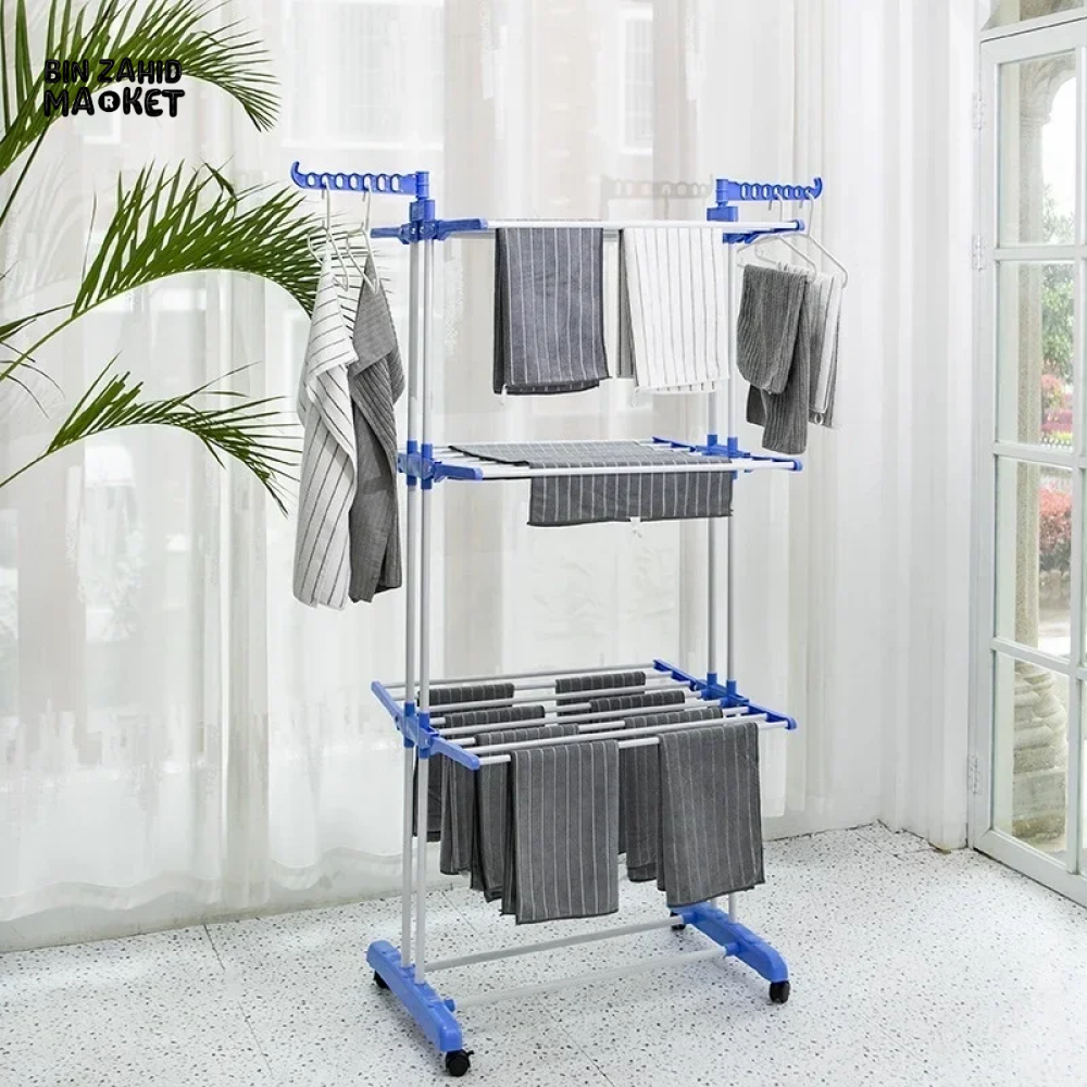 PREMIUM FOLDABLE STAINLESS STEEL DRYING RACK FOR LARGE CLOTHES SPACE-SAVING LAUNDRY DRYER WITH STURDY BASE