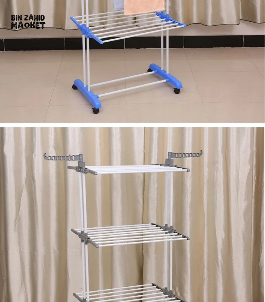 PREMIUM FOLDABLE STAINLESS STEEL DRYING RACK FOR LARGE CLOTHES SPACE-SAVING LAUNDRY DRYER WITH STURDY BASE
