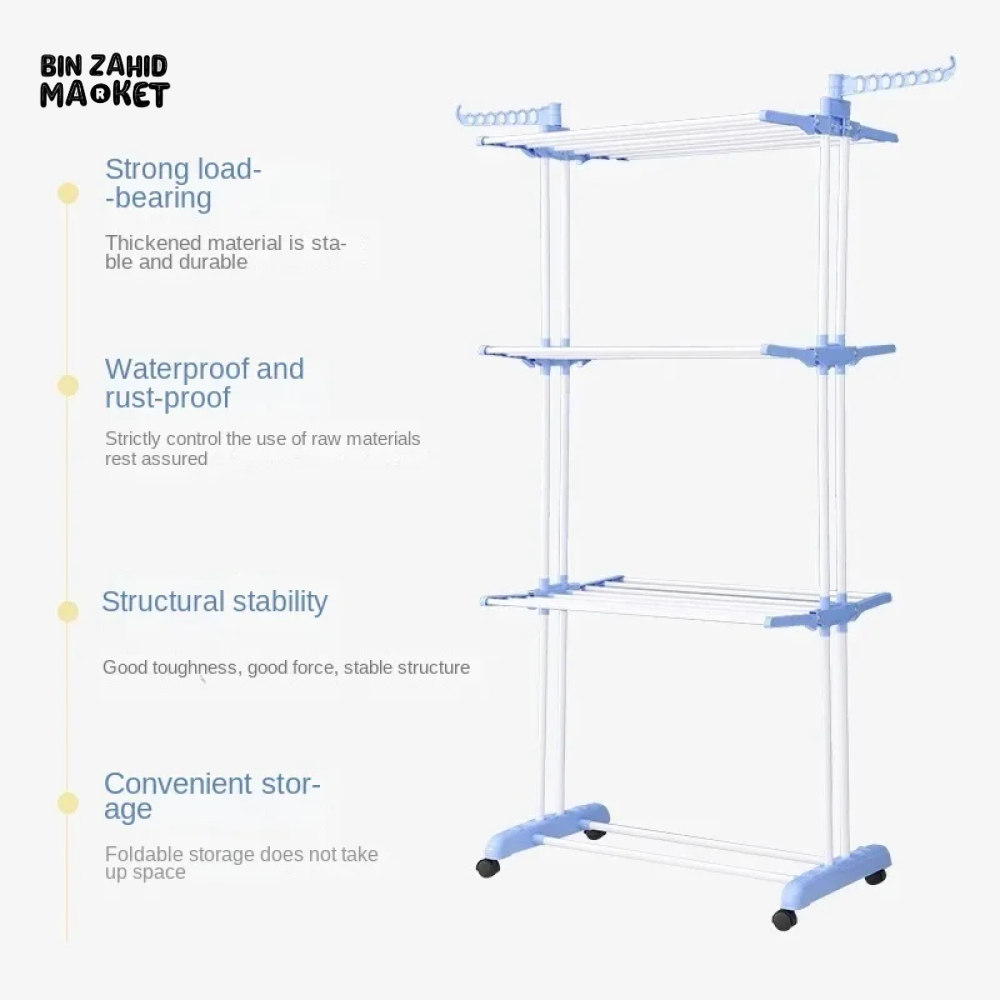 PREMIUM FOLDABLE STAINLESS STEEL DRYING RACK FOR LARGE CLOTHES SPACE-SAVING LAUNDRY DRYER WITH STURDY BASE