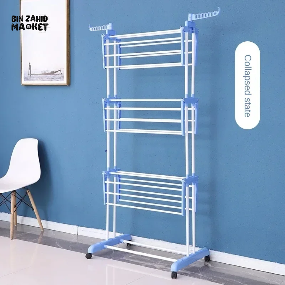 PREMIUM FOLDABLE STAINLESS STEEL DRYING RACK FOR LARGE CLOTHES SPACE-SAVING LAUNDRY DRYER WITH STURDY BASE