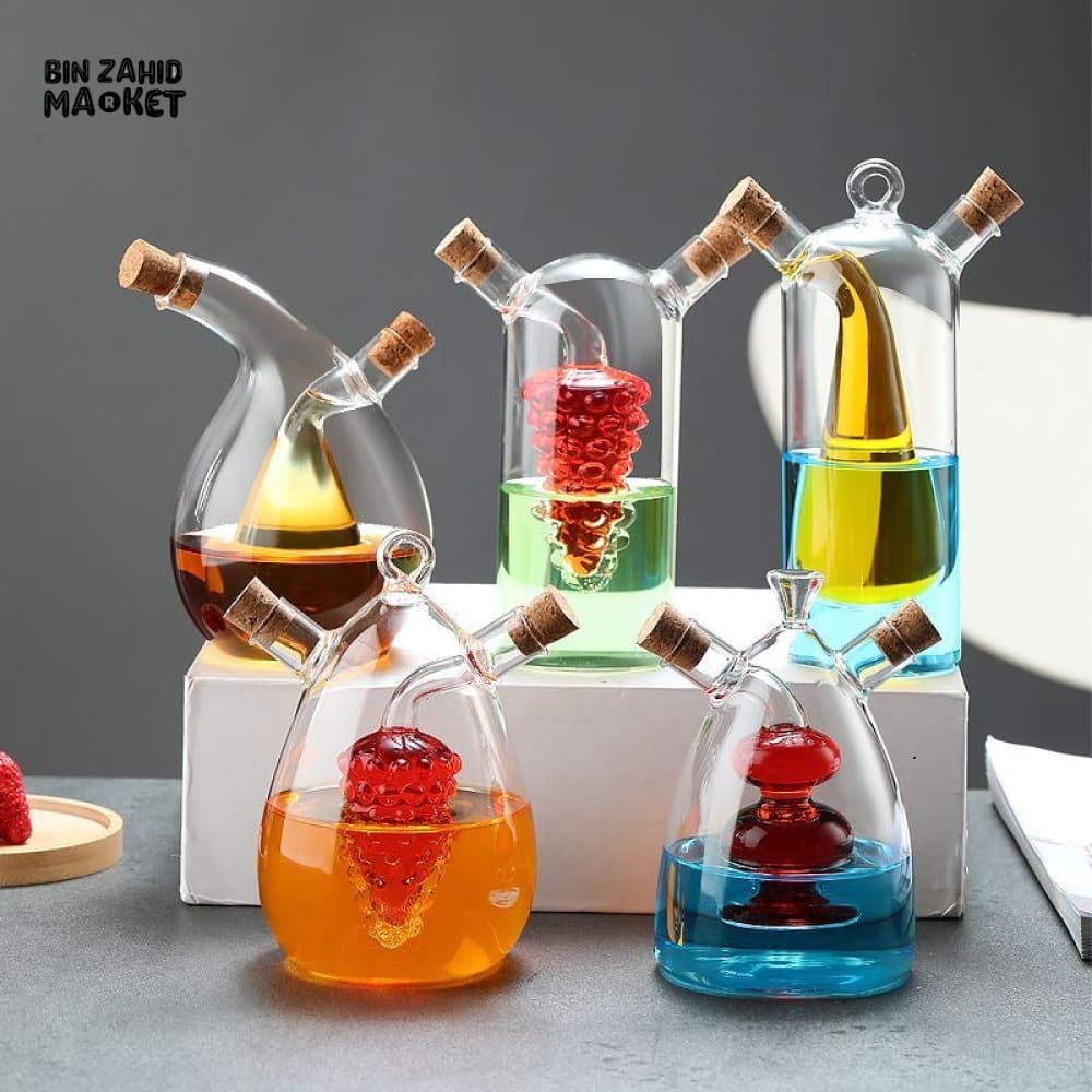 PREMIUM GLASS OIL CAN – DOUBLE-LAYER DESIGN FOR OLIVE OIL SOY SAUCE & VINEGAR STORAGE