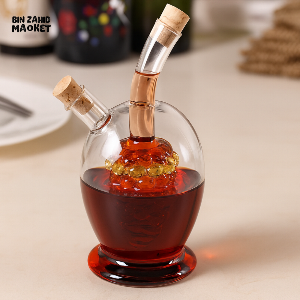 PREMIUM GLASS OIL CAN – DOUBLE-LAYER DESIGN FOR OLIVE OIL SOY SAUCE & VINEGAR STORAGE 3