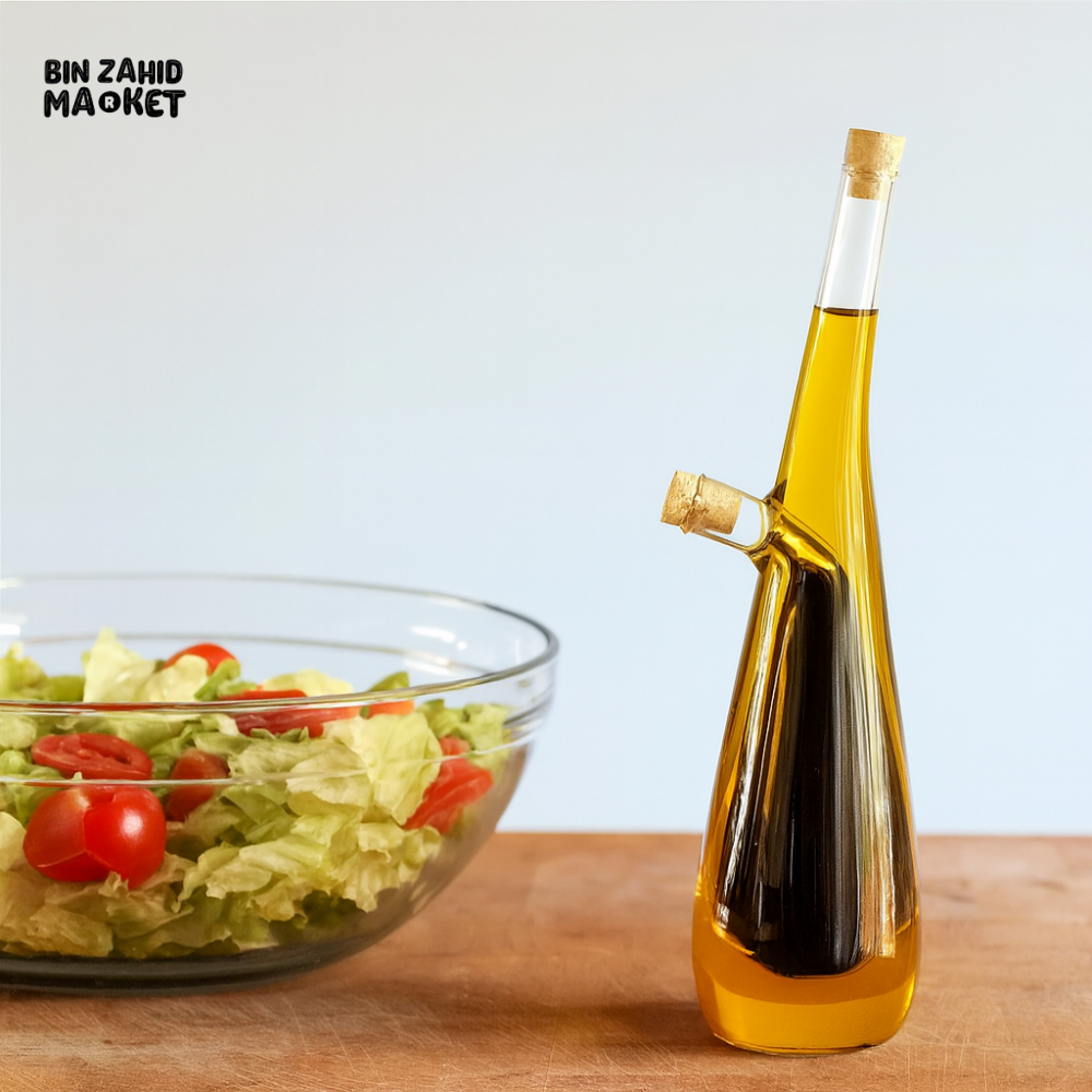 PREMIUM GLASS OIL CAN – DOUBLE-LAYER DESIGN FOR OLIVE OIL SOY SAUCE & VINEGAR STORAGE 4