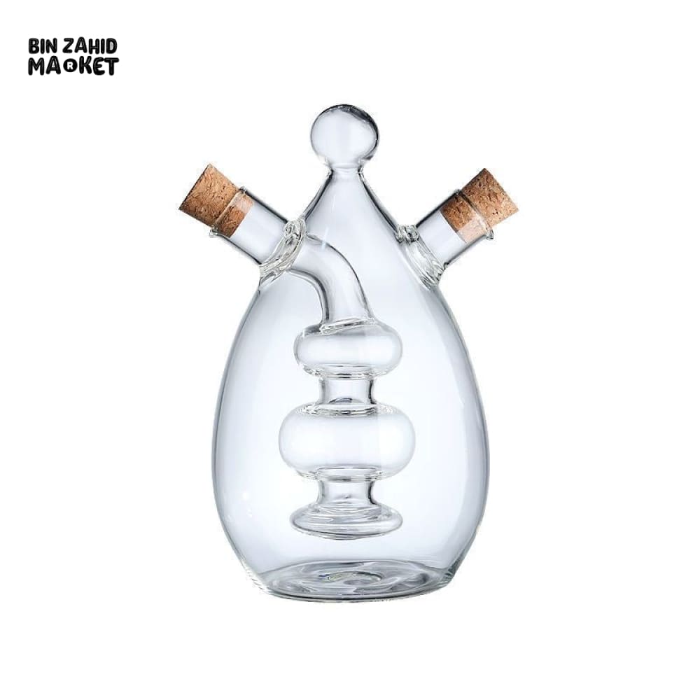 PREMIUM GLASS OIL CAN – DOUBLE-LAYER DESIGN FOR OLIVE OIL SOY SAUCE & VINEGAR STORAGE