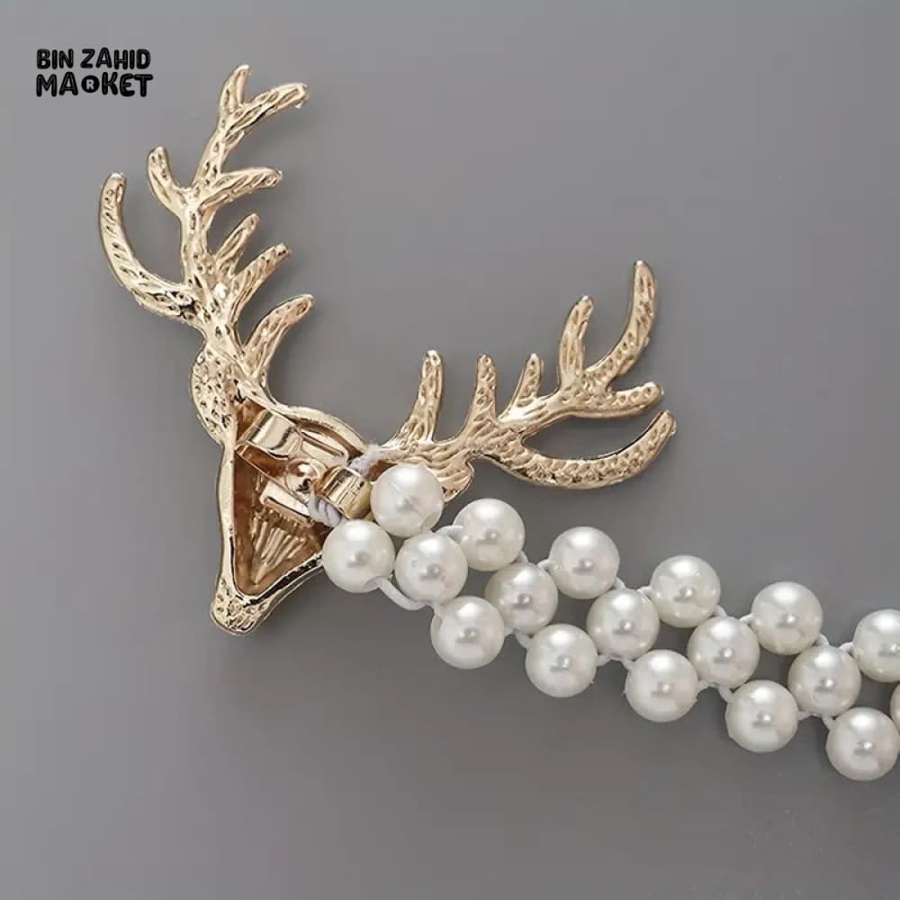 PREMIUM GOLD DEER PEARL CURTAIN TIEBACK SET 1 PAIR