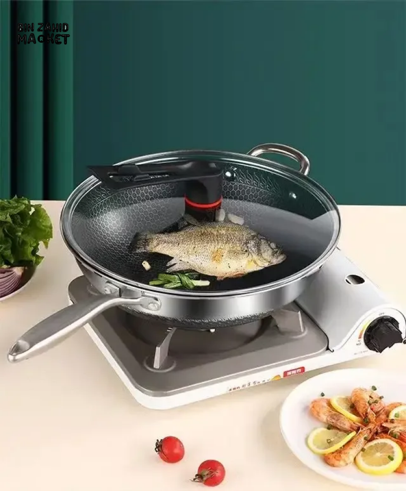 PREMIUM HONEYCOMB WOK 316 STAINLESS STEEL NON-STICK GAS & INDUCTION READY