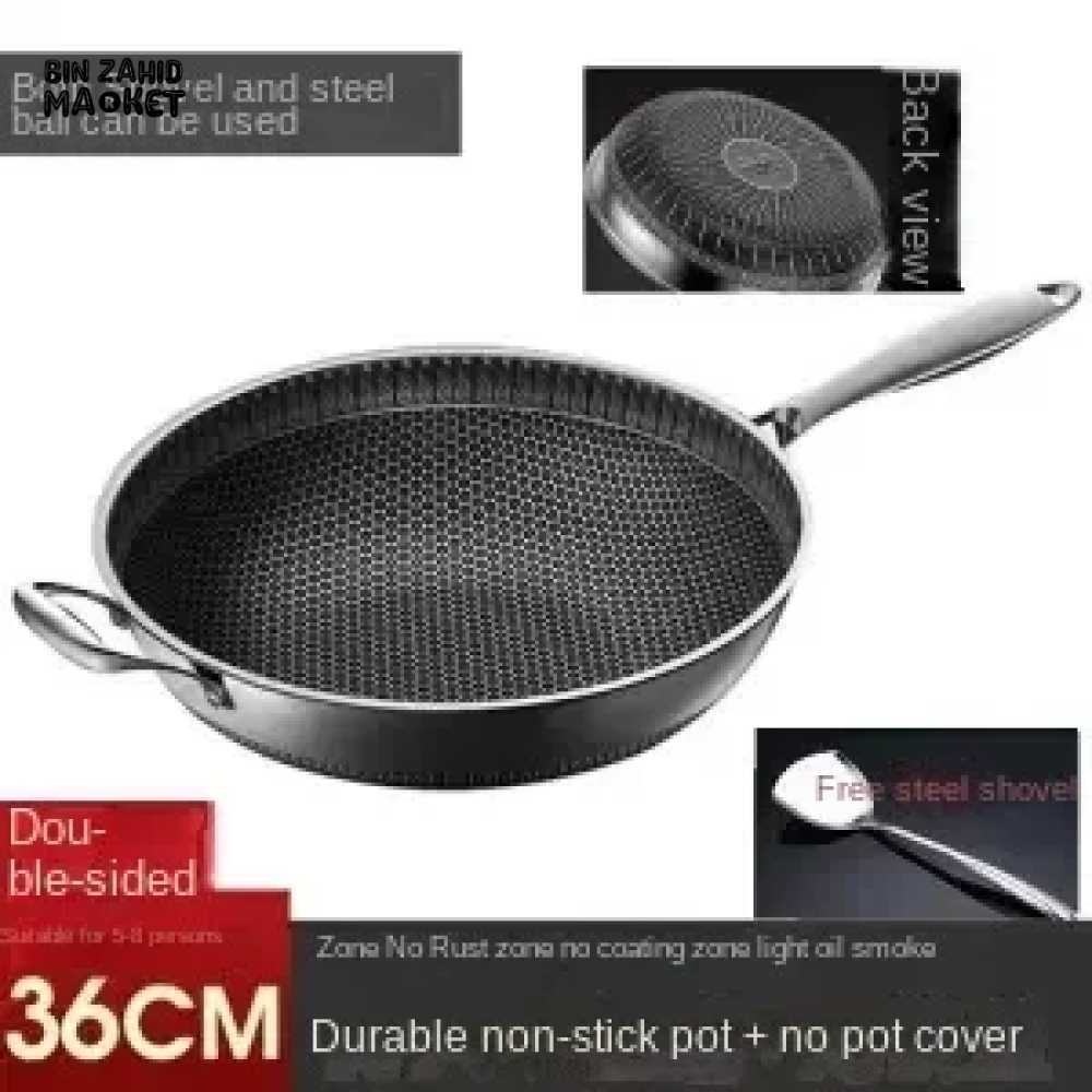 PREMIUM HONEYCOMB WOK 316 STAINLESS STEEL NON-STICK GAS & INDUCTION READY