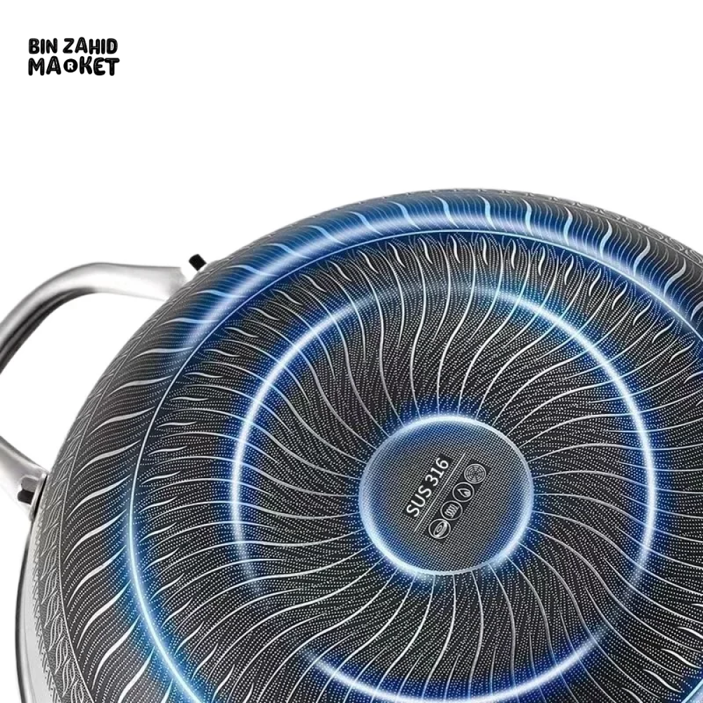 PREMIUM HONEYCOMB WOK 316 STAINLESS STEEL NON-STICK GAS & INDUCTION READY