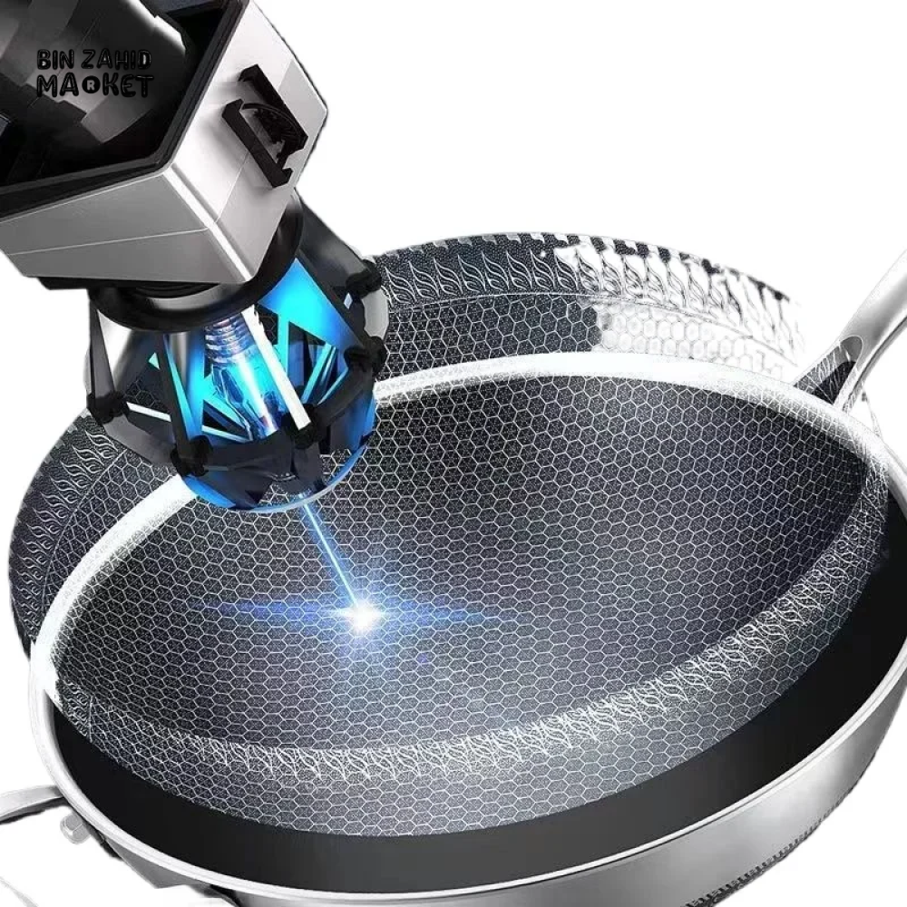 PREMIUM HONEYCOMB WOK 316 STAINLESS STEEL NON-STICK GAS & INDUCTION READY