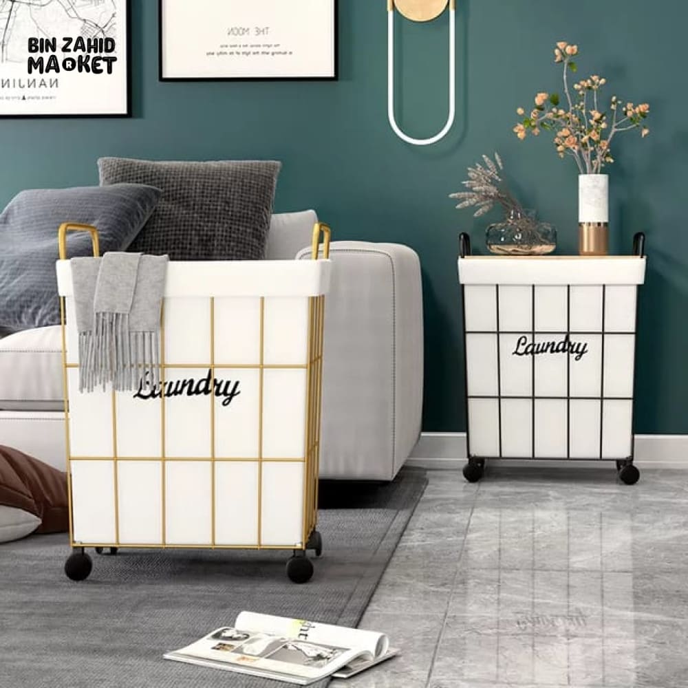 PREMIUM LAUNDRY BASKET WITH ROLLING WHEELS
