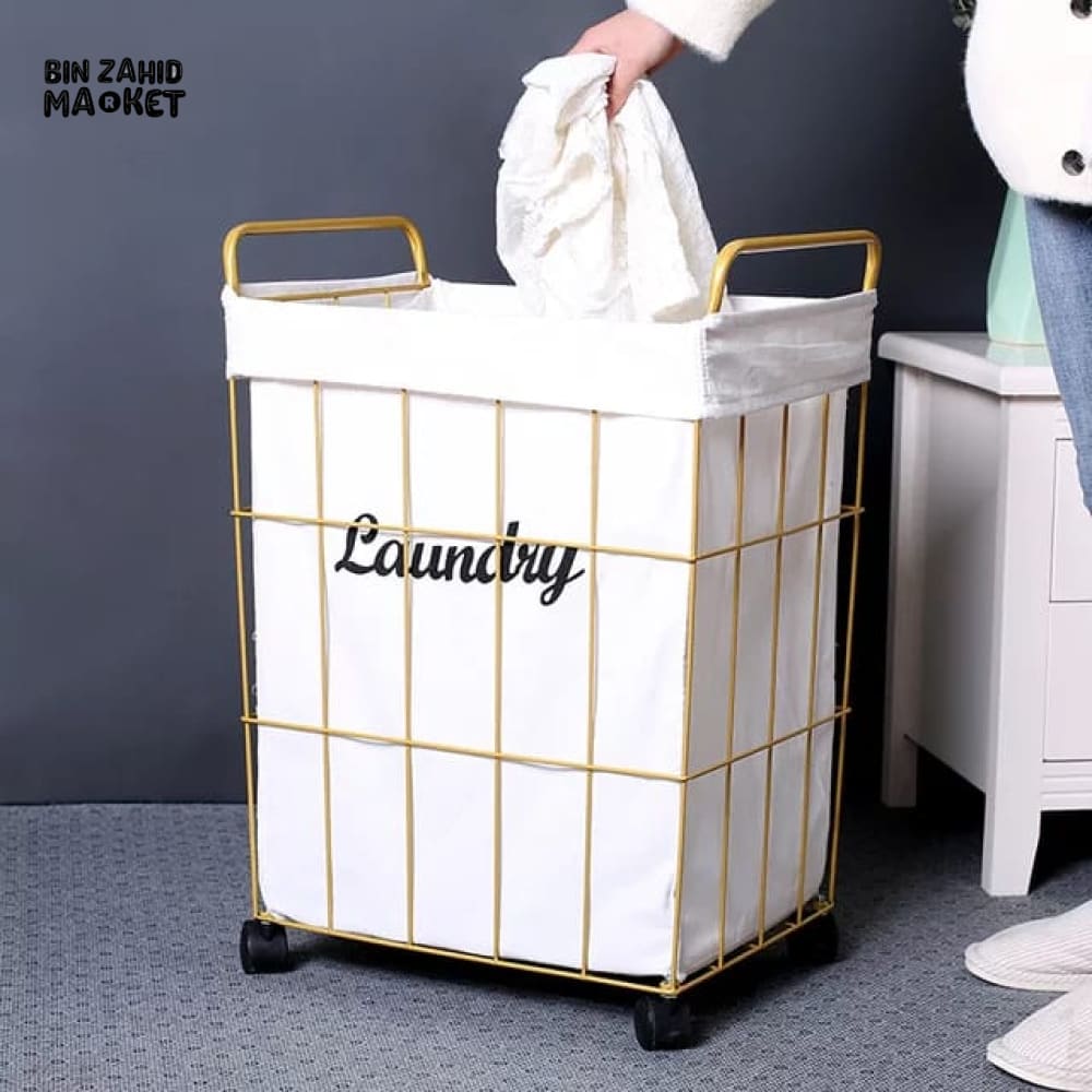 PREMIUM LAUNDRY BASKET WITH ROLLING WHEELS
