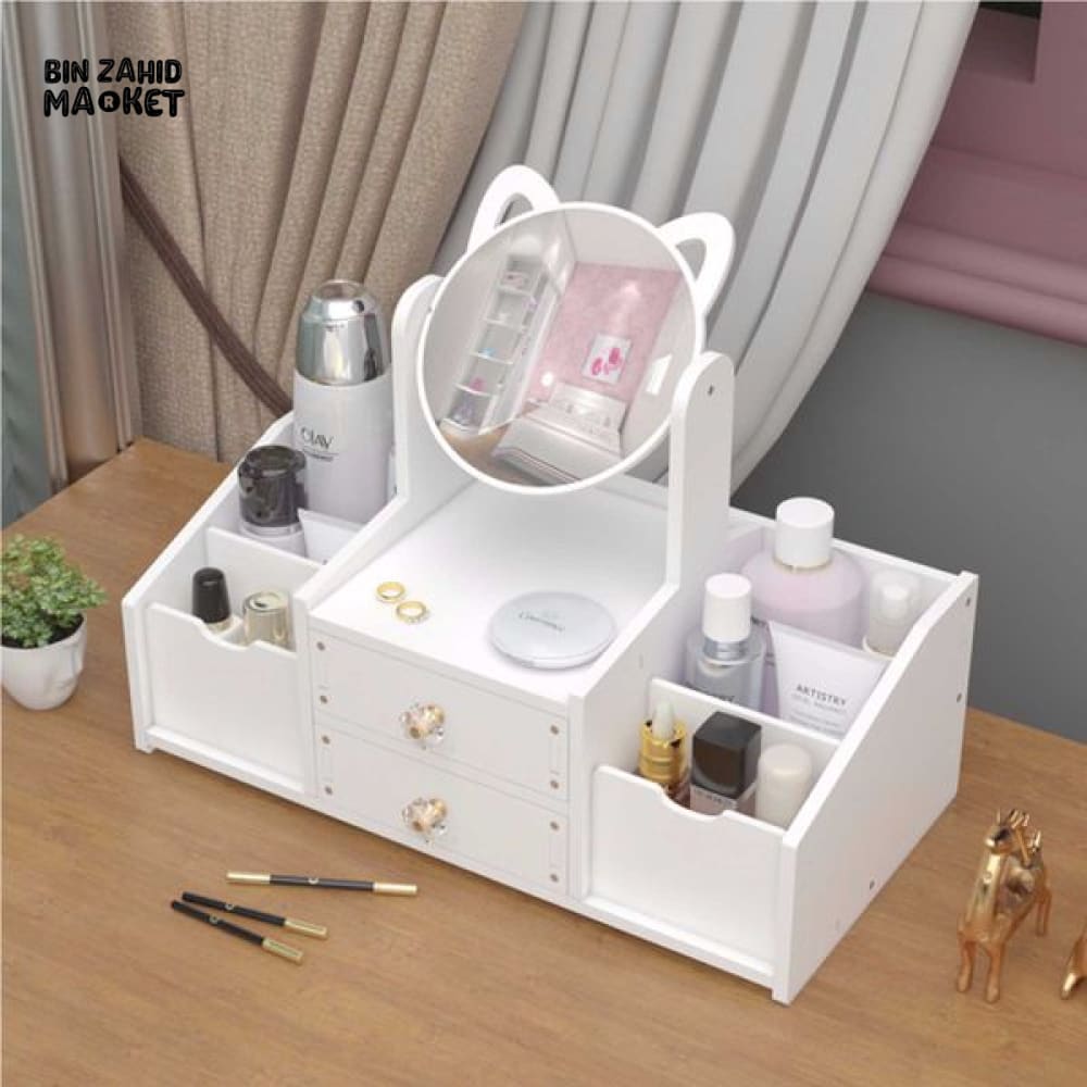 PREMIUM MULTIFUNCTIONAL MAKEUP & JEWELRY ORGANIZER WITH MIRROR AND DRAWERS