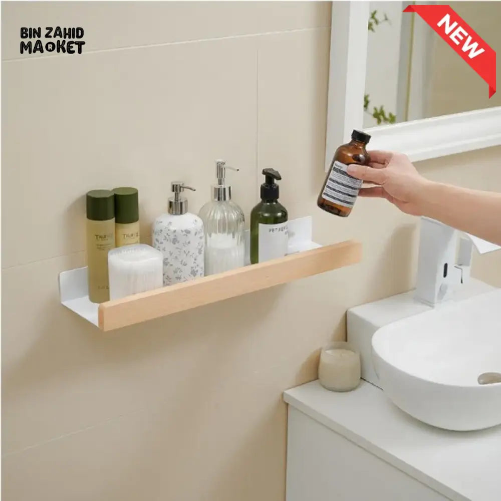 PREMIUM NO-DRILL WALL-MOUNT BATHROOM & KITCHEN STORAGE SHELF