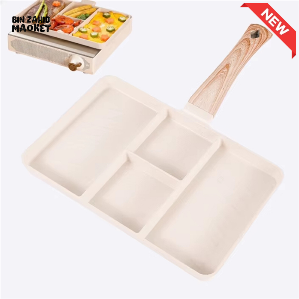 PREMIUM NON STICK 4 HOLE FRYING PAN – PERFECT FOR EGGS STEAK & BREAKFAST COMPATIBLE WITH GAS & INDUCTION COOKERS