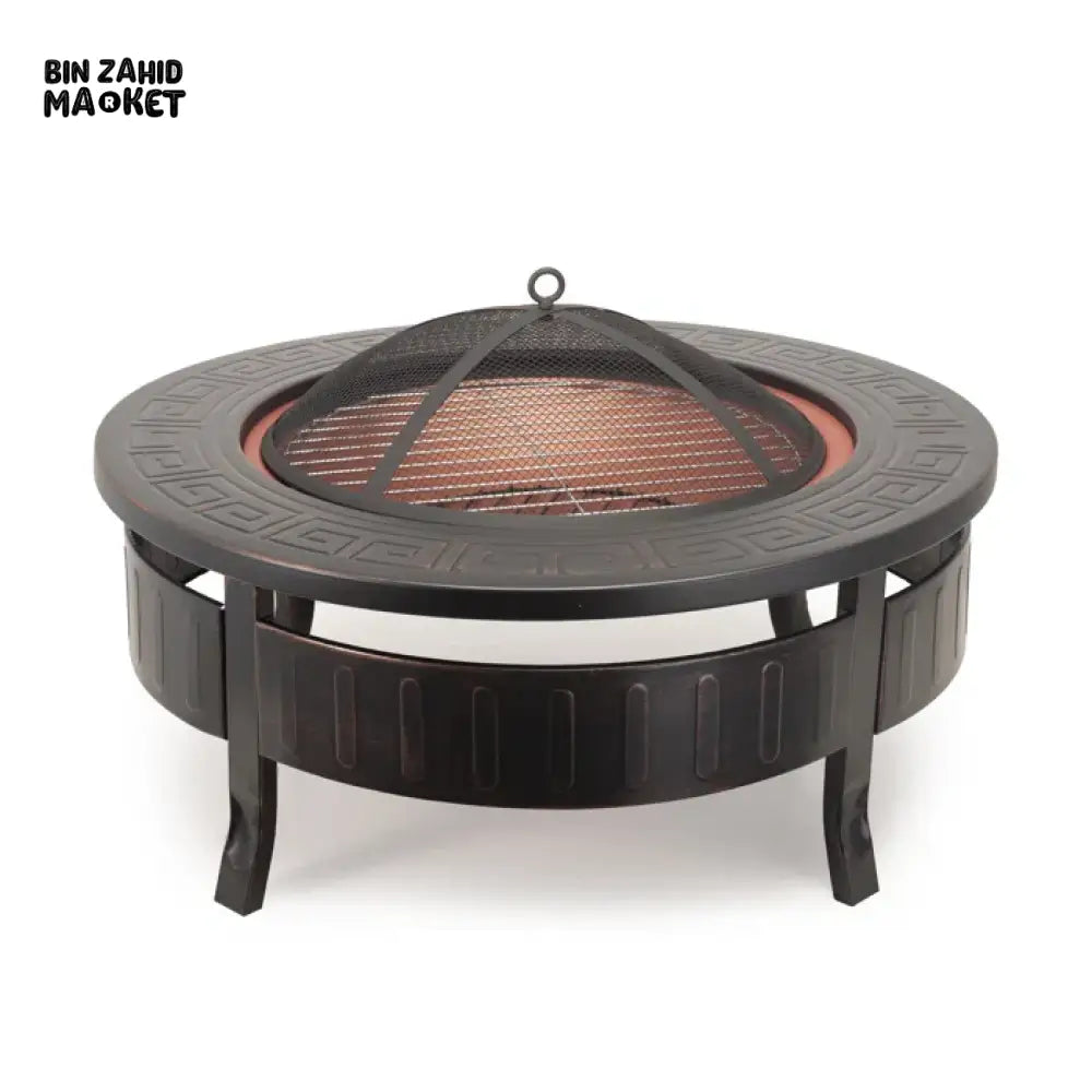 PREMIUM OUTDOOR CAST IRON FIRE PIT BBQ GRILL ROUND FIRE BOWL