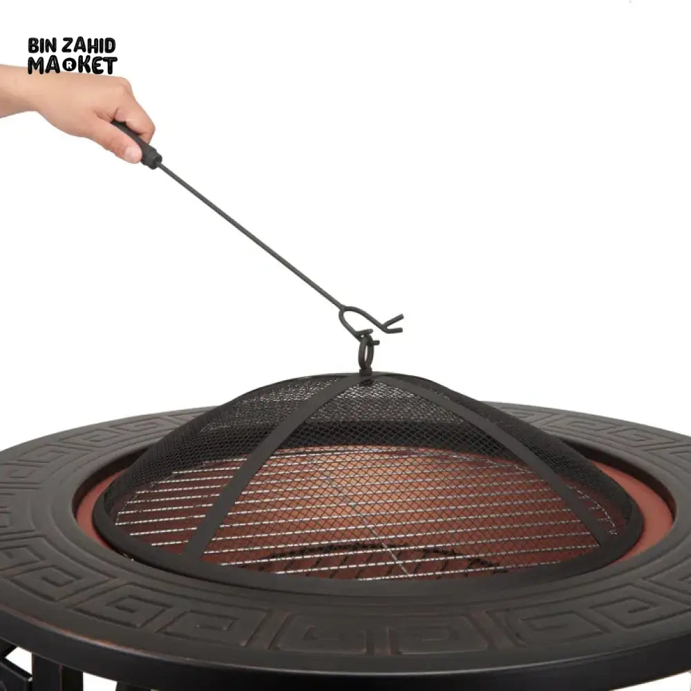 PREMIUM OUTDOOR CAST IRON FIRE PIT BBQ GRILL ROUND FIRE BOWL