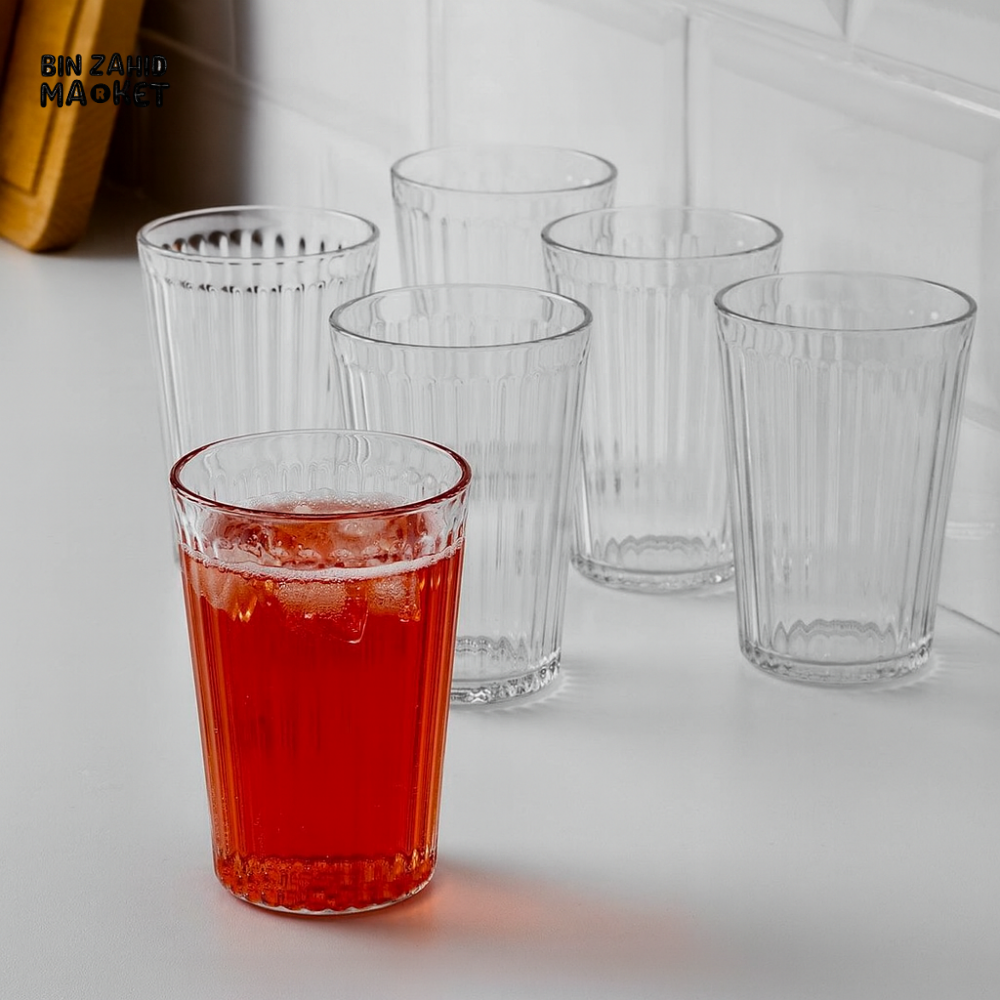 PREMIUM PLASTIC GLASS SET – 6 PIECES 250 ML WATER & JUICE TUMBLERS