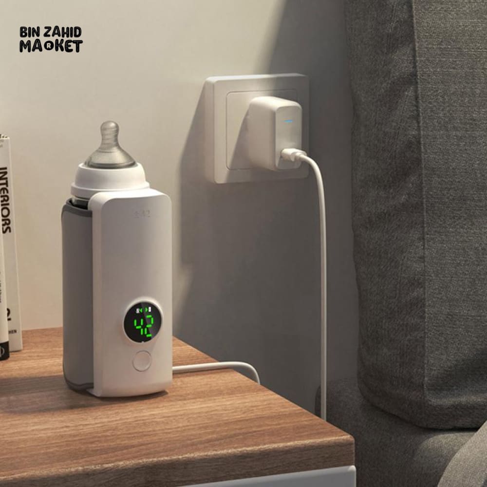 PREMIUM PORTABLE BABY BOTTLE WARMER – USB RECHARGEABLE WIRELESS TRAVEL MILK HEATER FOR BREAST MILK & FORMULA