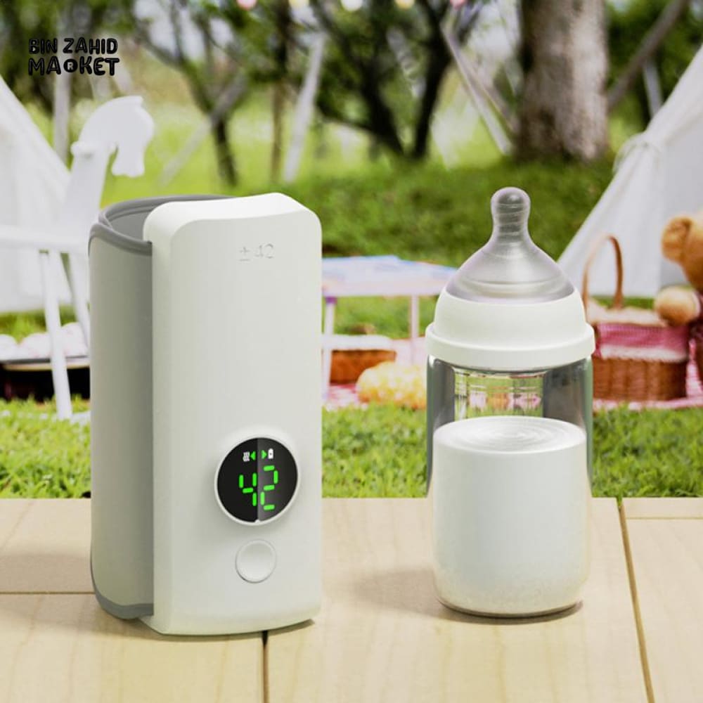 PREMIUM PORTABLE BABY BOTTLE WARMER – USB RECHARGEABLE WIRELESS TRAVEL MILK HEATER FOR BREAST MILK & FORMULA