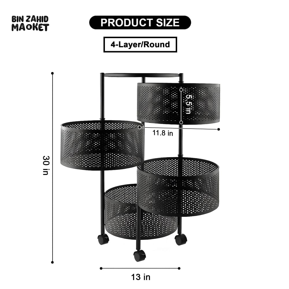 PREMIUM ROUND METAL TROLLEY