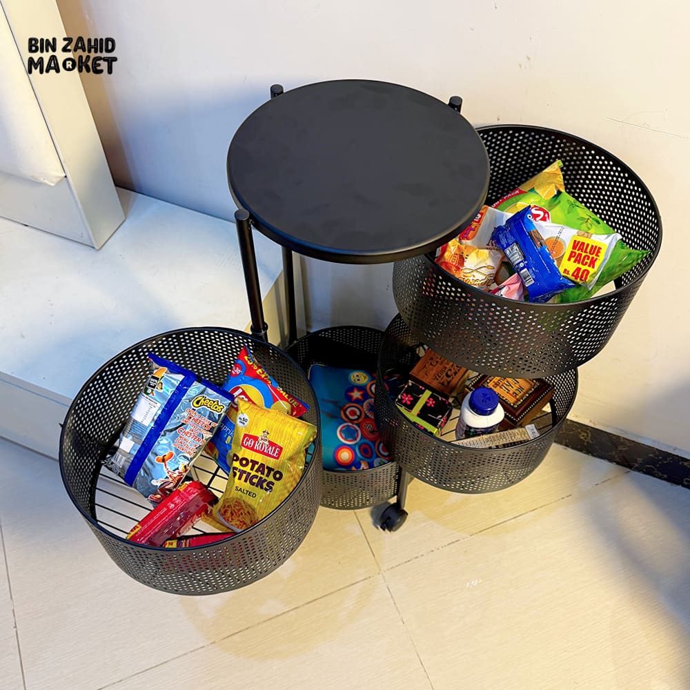 PREMIUM ROUND METAL TROLLEY