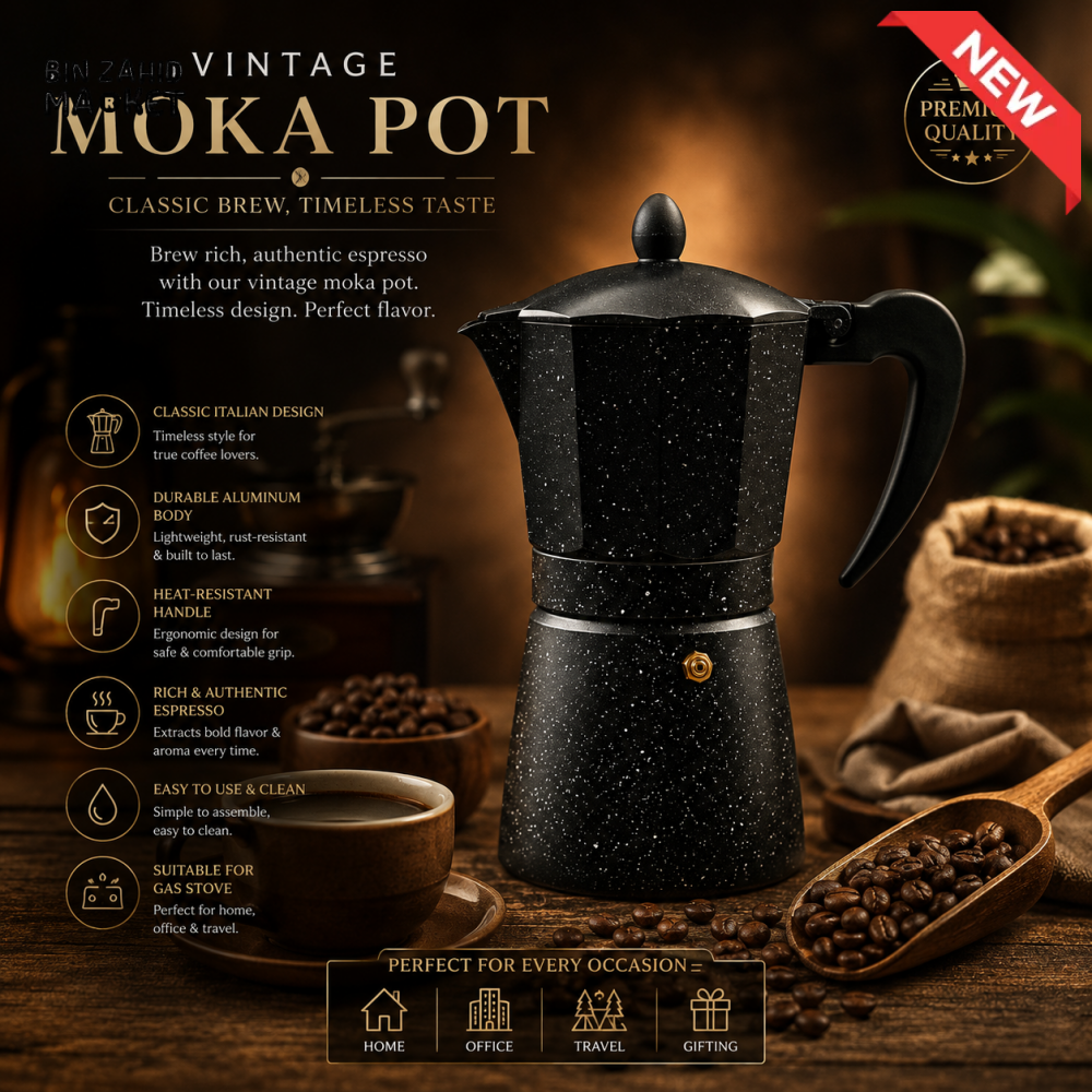 PREMIUM SPECKLED MOKA POT ESPRESSO MAKER
