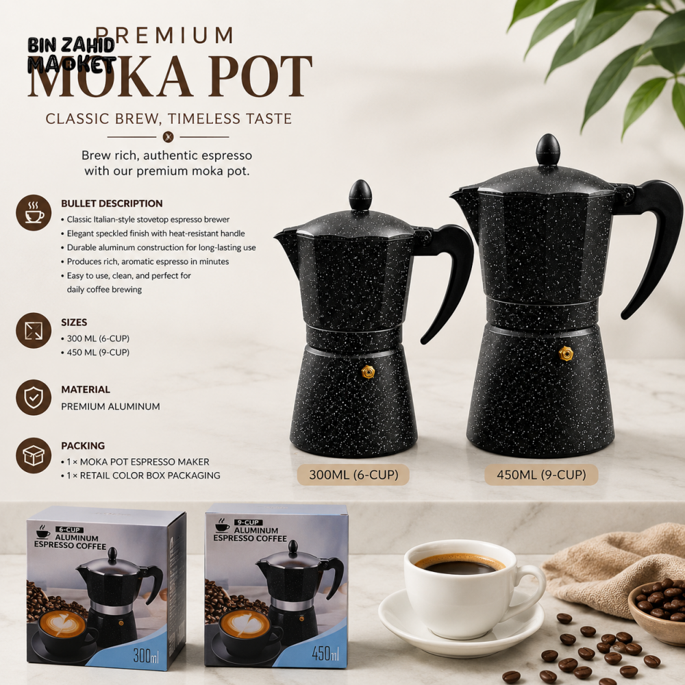 PREMIUM SPECKLED MOKA POT ESPRESSO MAKER