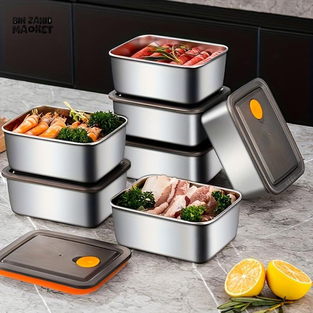 PREMIUM STAINLESS STEEL AIRTIGHT FOOD CONTAINER SET 4 PIECES
