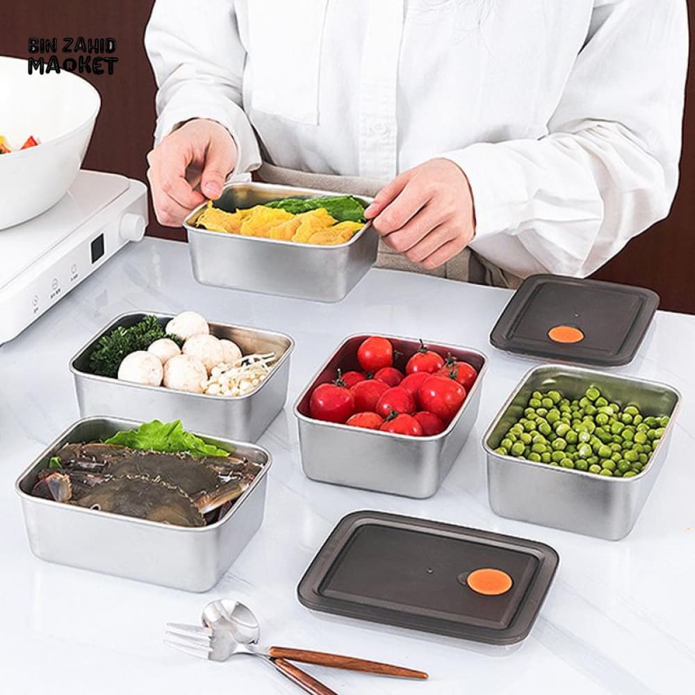 PREMIUM STAINLESS STEEL AIRTIGHT FOOD CONTAINER SET 4 PIECES