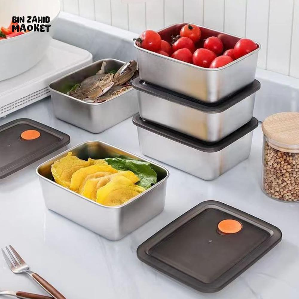 PREMIUM STAINLESS STEEL AIRTIGHT FOOD CONTAINER SET 4 PIECES