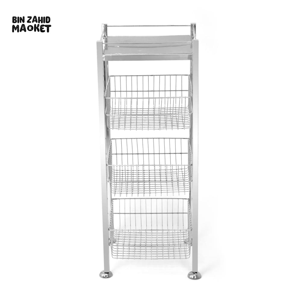 PREMIUM STAINLESS STEEL FRUIT BASKET – SPACE-SAVING & ELEGANT KITCHEN ORGANIZER - 3 TIER