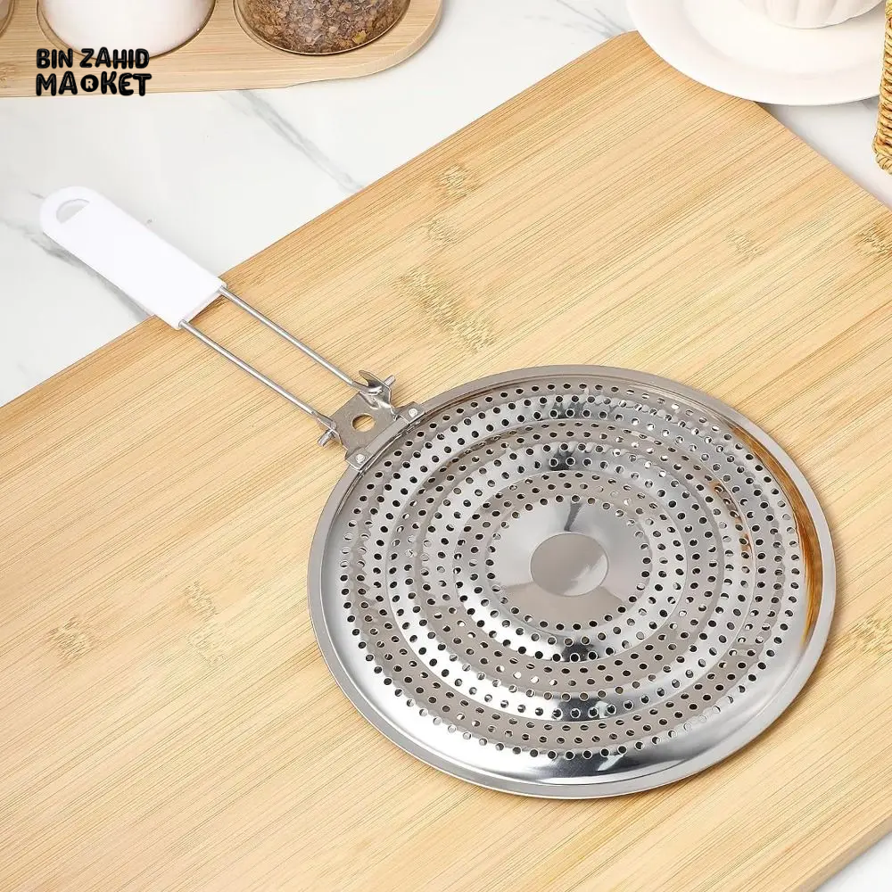 PREMIUM STAINLESS STEEL HEAT DIFFUSER MAT FOLDABLE & DURABLE POT STAND THICKENED DESIGN FOR SAFE & EVEN COOKING