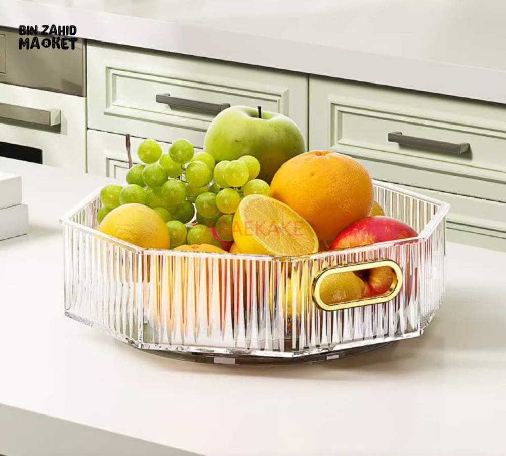 PREMIUM TRANSPARENT ACRYLIC FRUIT BOWL – SIMPLE & ELEGANT LIVING ROOM CENTERPIECE