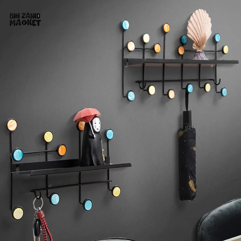 PREMIUM WALL SHELF WITH HOOKS