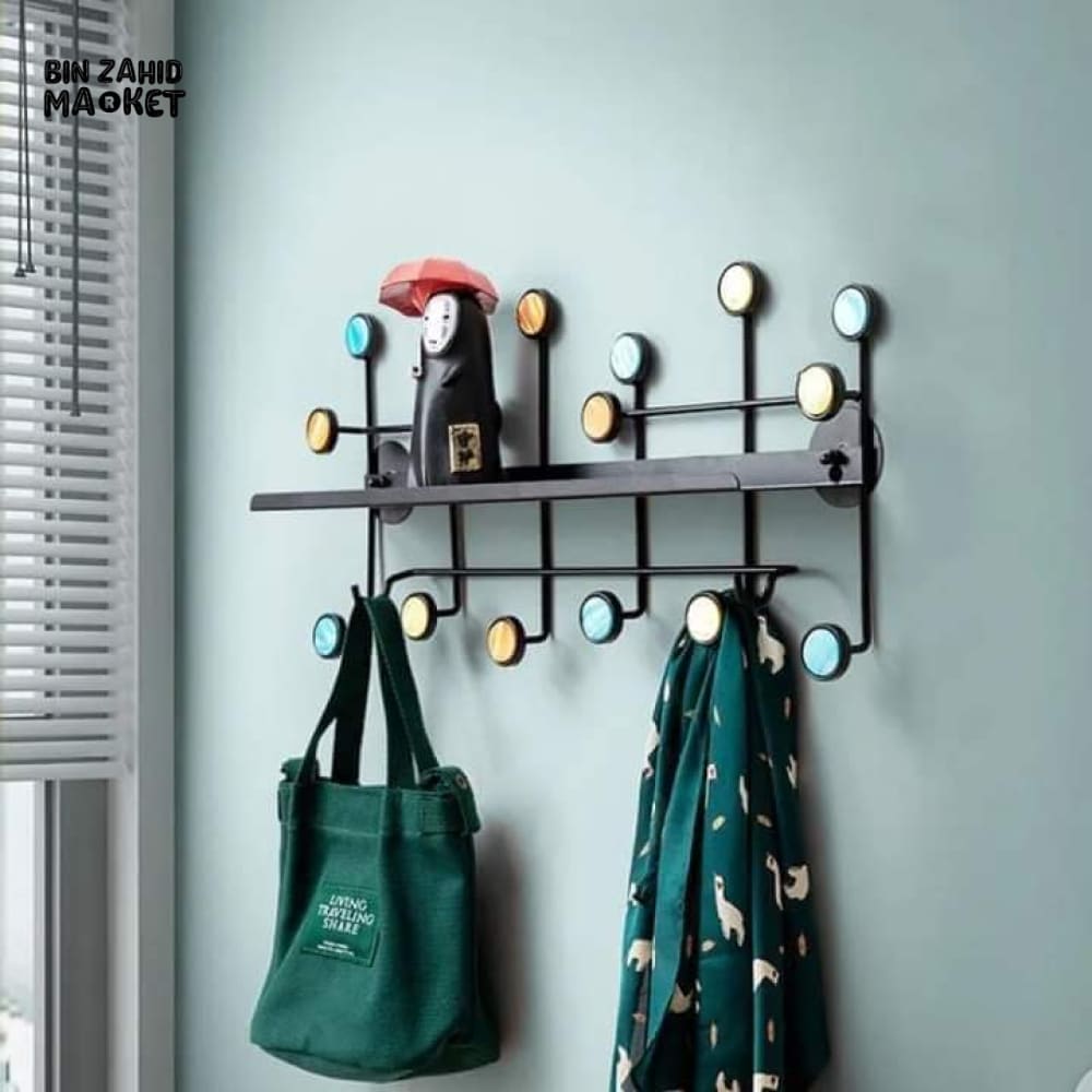 PREMIUM WALL SHELF WITH HOOKS