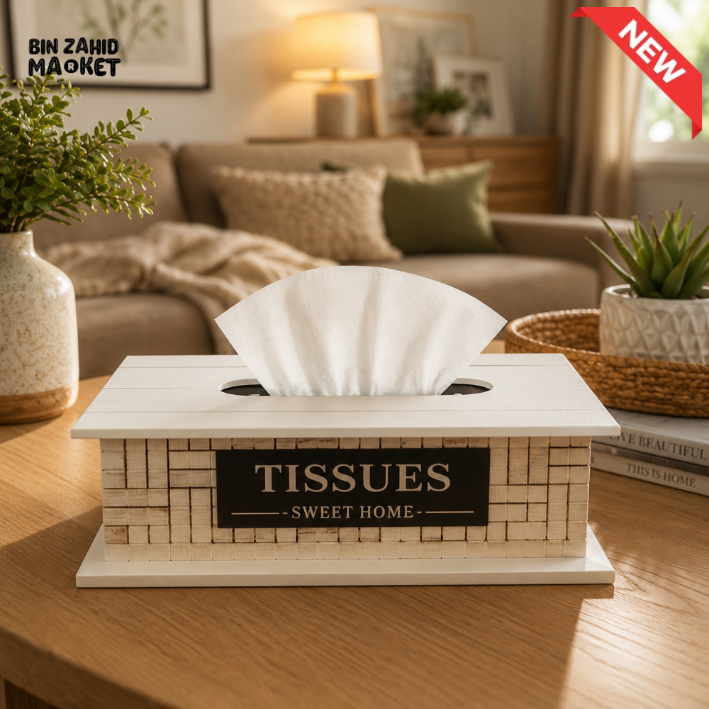 PREMIUM WOODEN DECORATIVE TISSUE BOX HOLDER
