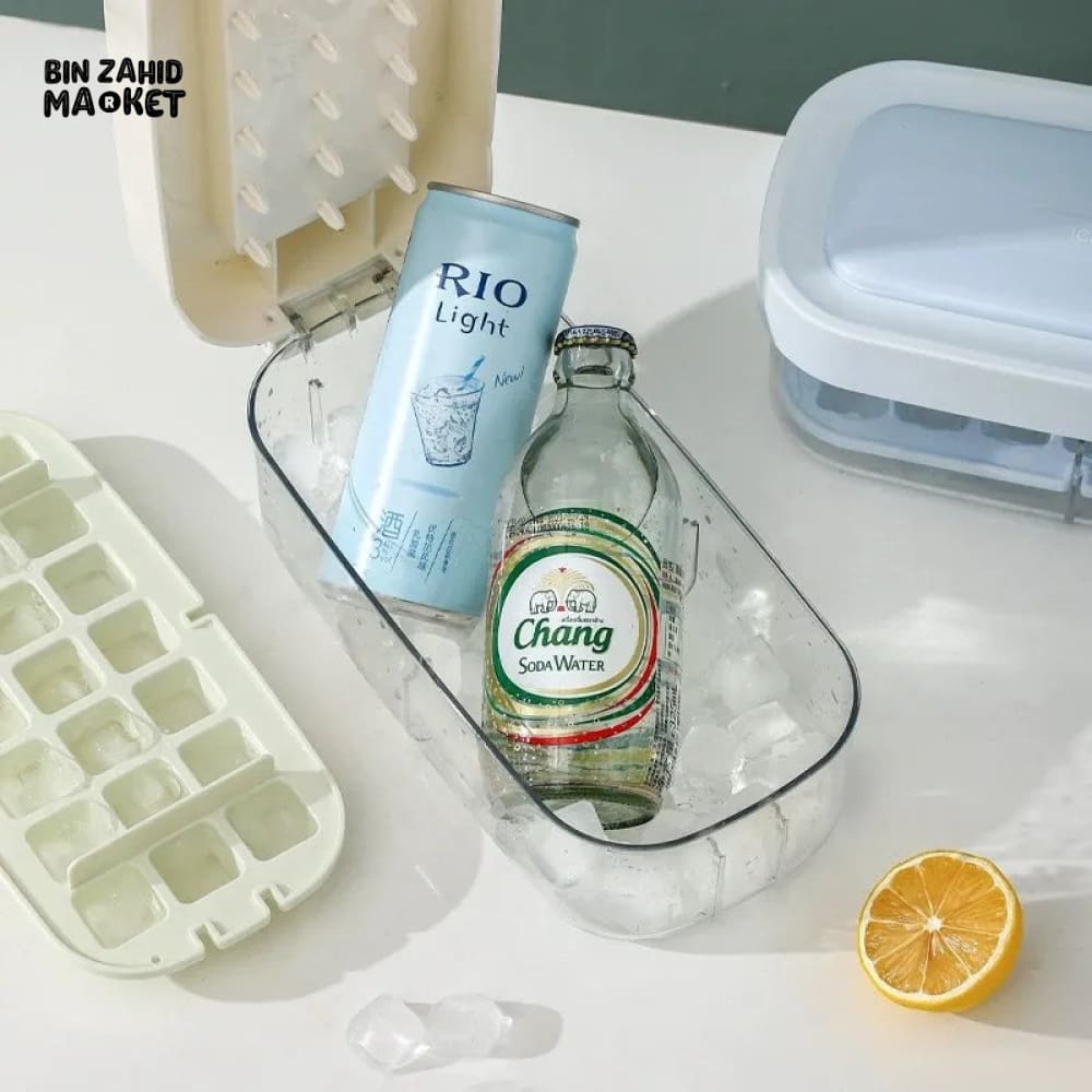 PRESS ICE MOLD WITH LID & SPOON