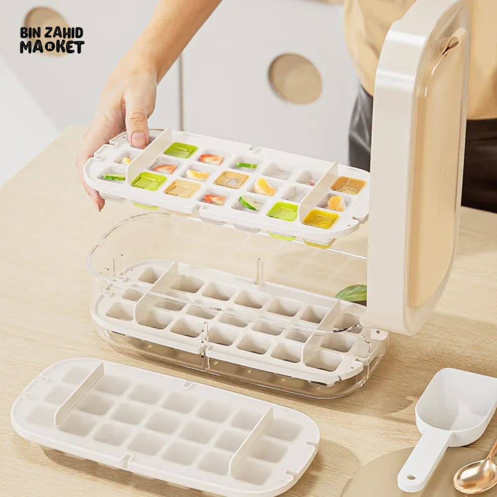 PRESS ICE MOLD WITH LID & SPOON