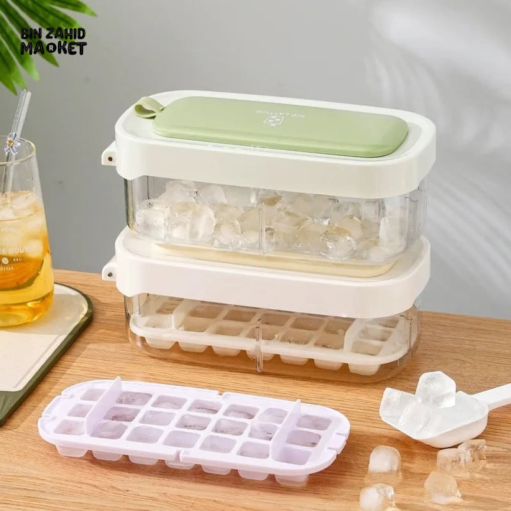 PRESS ICE MOLD WITH LID & SPOON