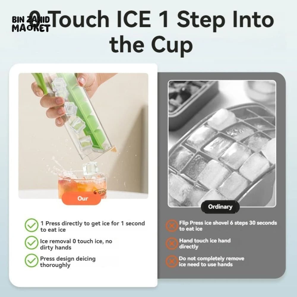 PRESS TYPE ICE CUBE TRAY EASY DEMOLD DIY ICE MAKER FOR COCKTAILS AND BEVERAGES