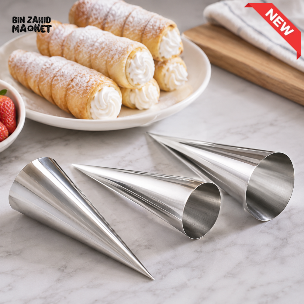PRESTIGE 3-PIECE STAINLESS STEEL CREAM HORN MOLD SET - 8068