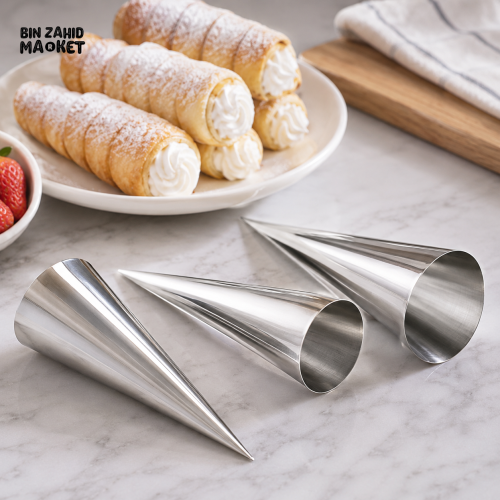 PRESTIGE 3-PIECE STAINLESS STEEL CREAM HORN MOLD SET - 8068