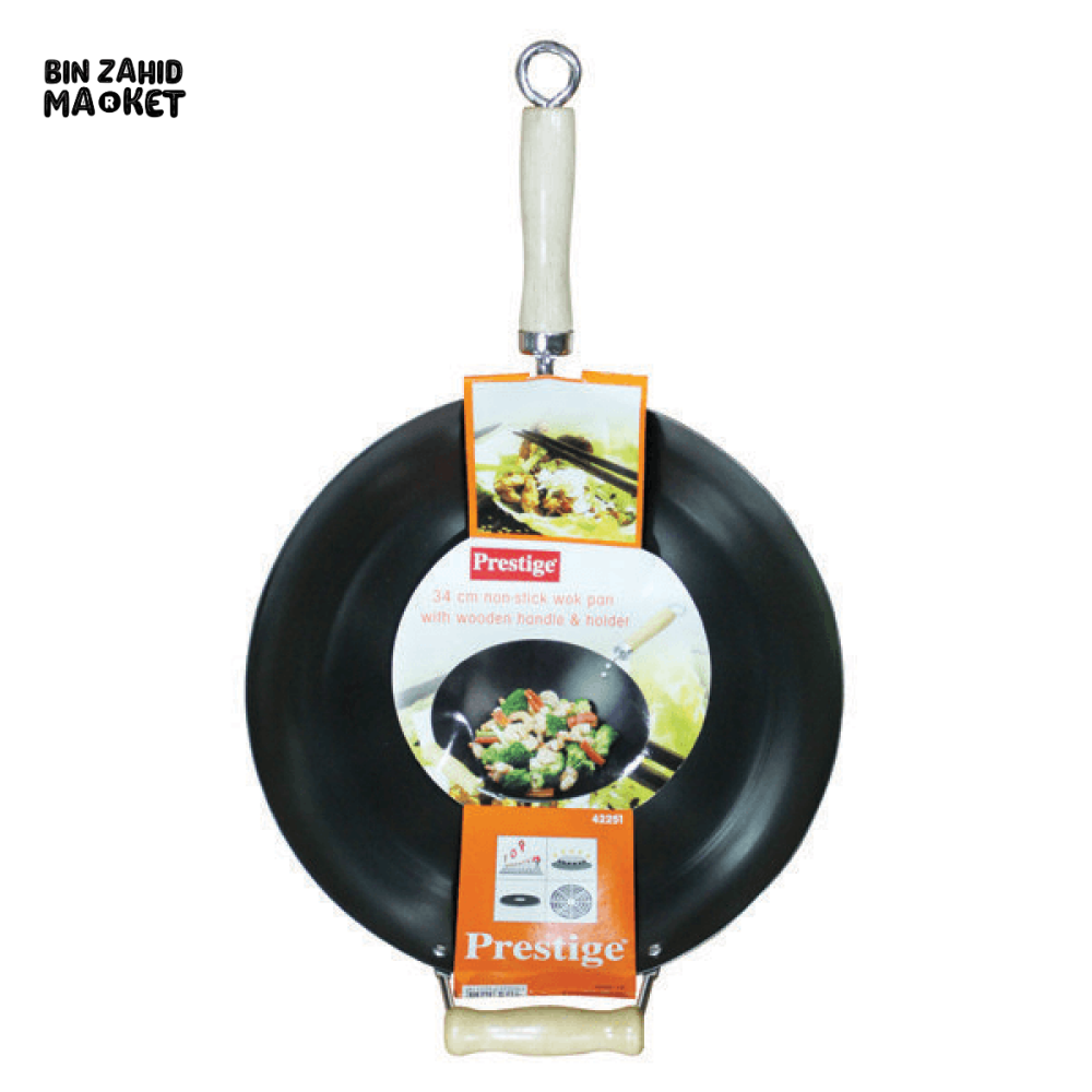 PRESTIGE 34CM WOK PAN – NON-STICK DEEP FRYING & COOKING PAN