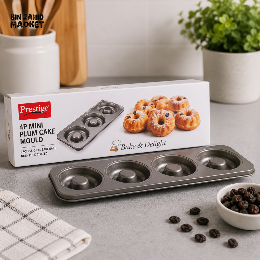 PRESTIGE 4-CAVITY MINI DONUT PAN – NON-STICK BAKEWARE - 28616