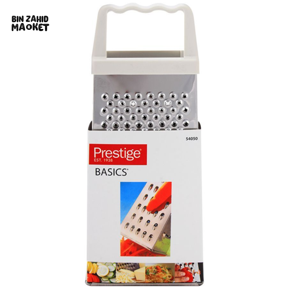 PRESTIGE BOX GRATER – STAINLESS STEEL 4-SIDED VEGETABLE & CHEESE GRATER