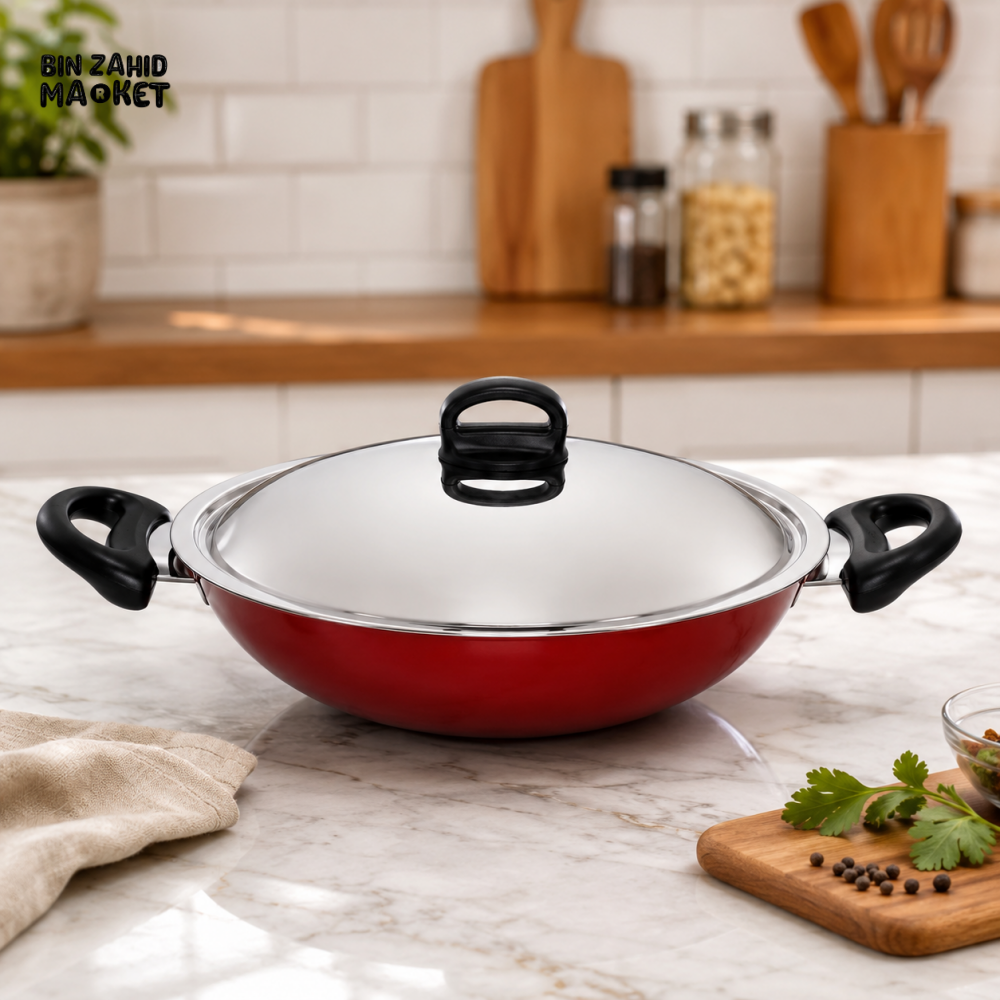 PRESTIGE CLASSIQUE NON-STICK KADHAI WITH STAINLESS STEEL LID 21500 - 30 CM