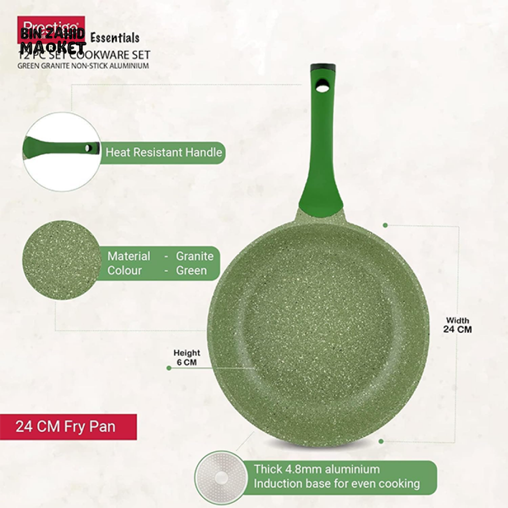 PRESTIGE ESSENTIALS 12PIECES POTS & PANS SET – NON-STICK GRANITE COOKWARE FOR COMPLETE KITCHEN US