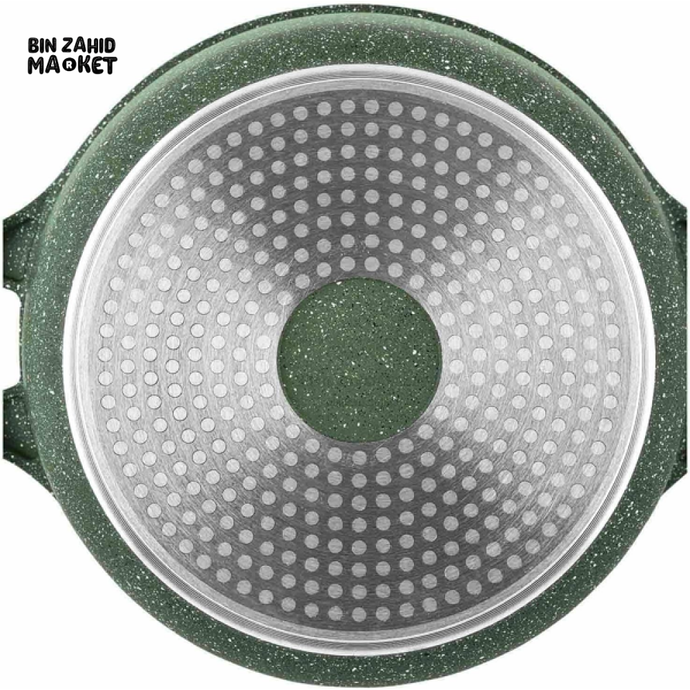 PRESTIGE ESSENTIALS GRANITE CASSEROLE 34CM – NON-STICK ALUMINIUM COOKWARE WITH GLASS LID GREEN