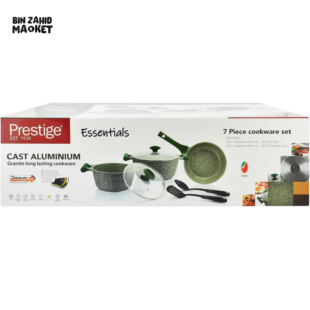 PRESTIGE ESSENTIALS GRANITE COOKWARE SET – NON-STICK DURABLE KITCHEN COOKING SET